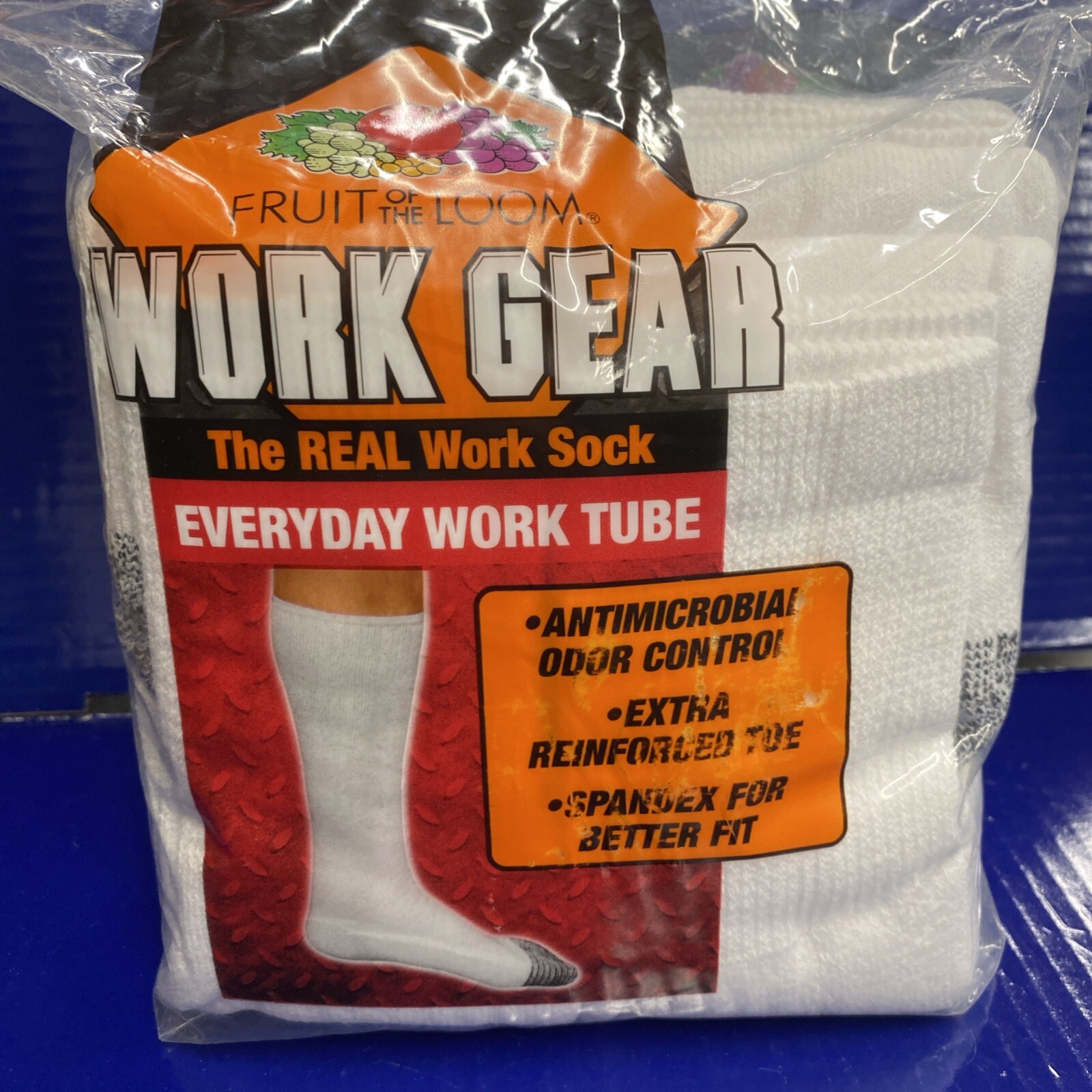 2 pack of 10X White Over Calf Tube Socks 6-12 Fruit of Loom Heavy Duty Work Gear