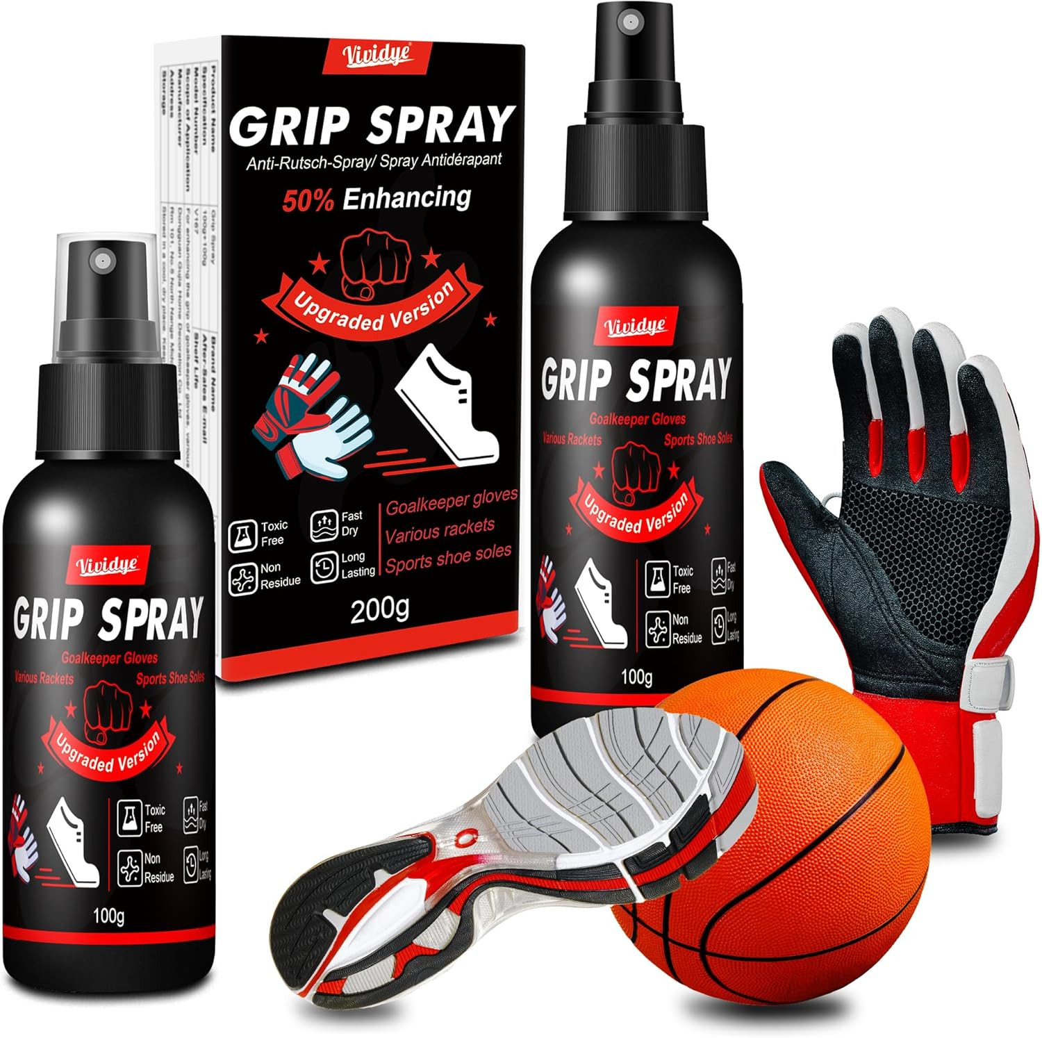 Grip Spray, 7Oz Edge Traction Spray for Athlete, Enhanced Court Performance ＆ An