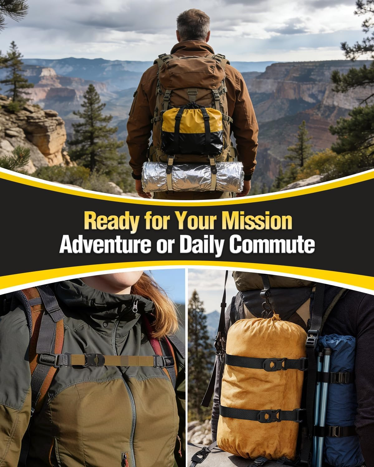 MOLLE Tactical Backpack Straps Rush Tier System Molle Attachment for Tripod Gear