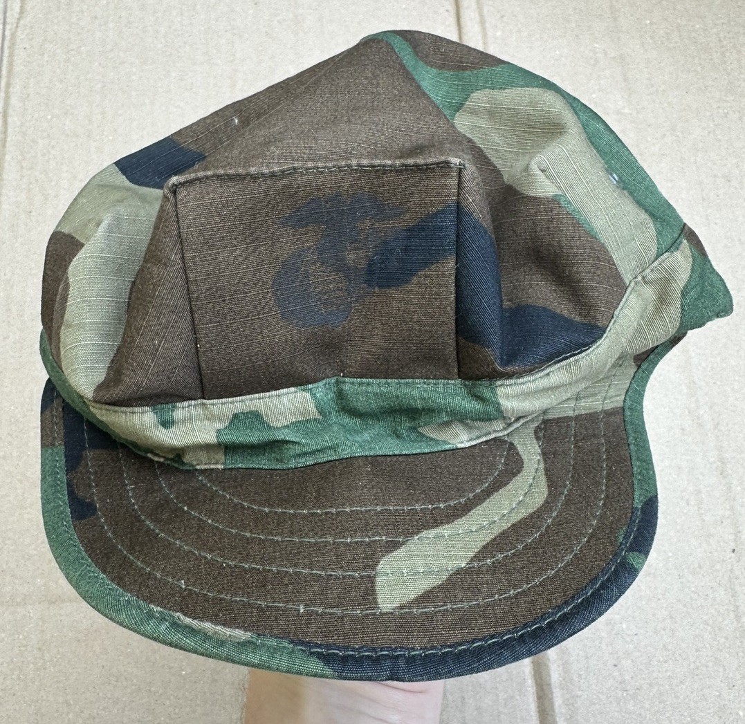 USMC Woodland Camo Uniform Cap Hat Size XSmall