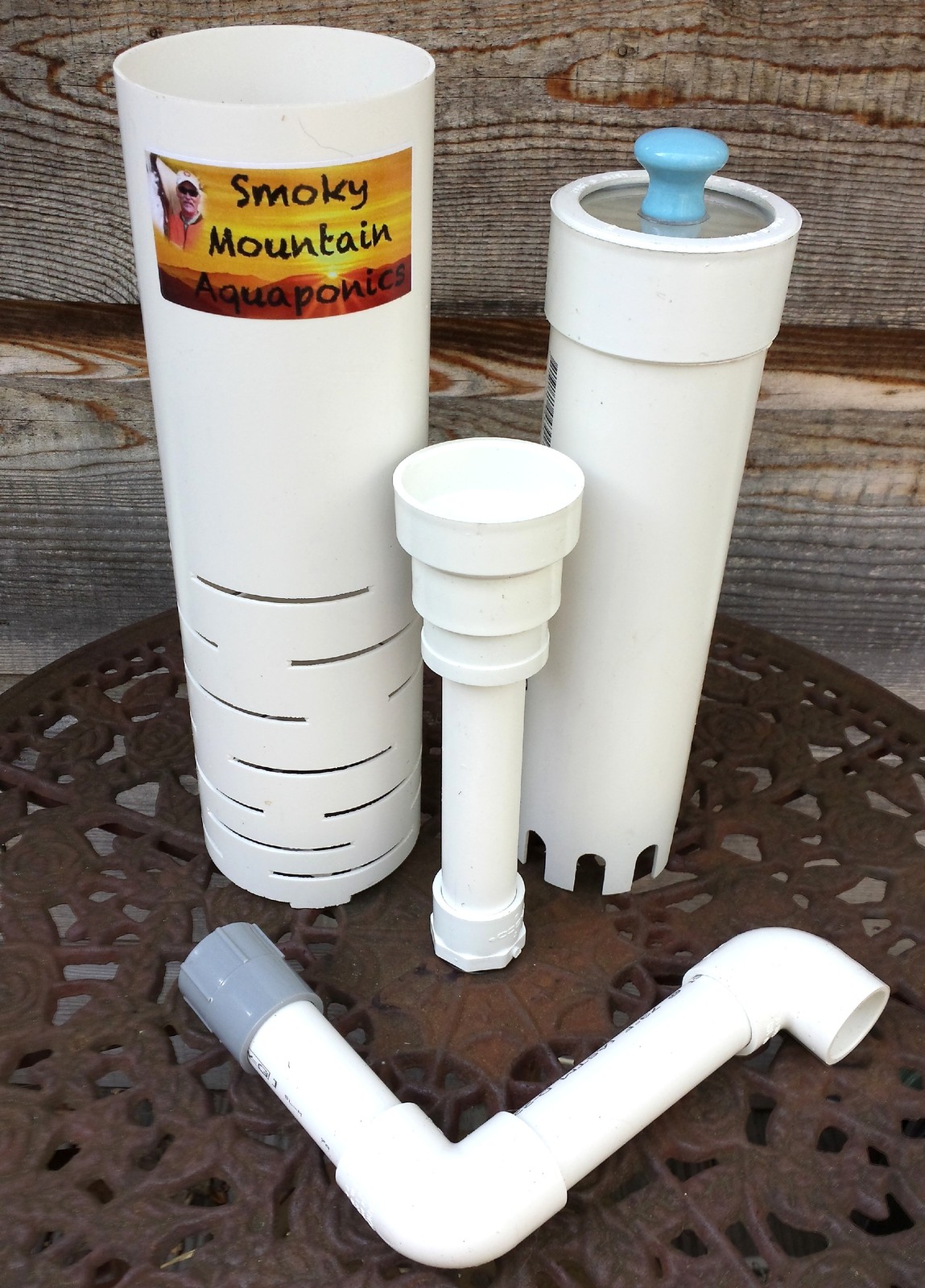 Six Aquaponics 12" Deep Media Bell Siphons IBC Grow Bed  With 1 Clear Top Bell