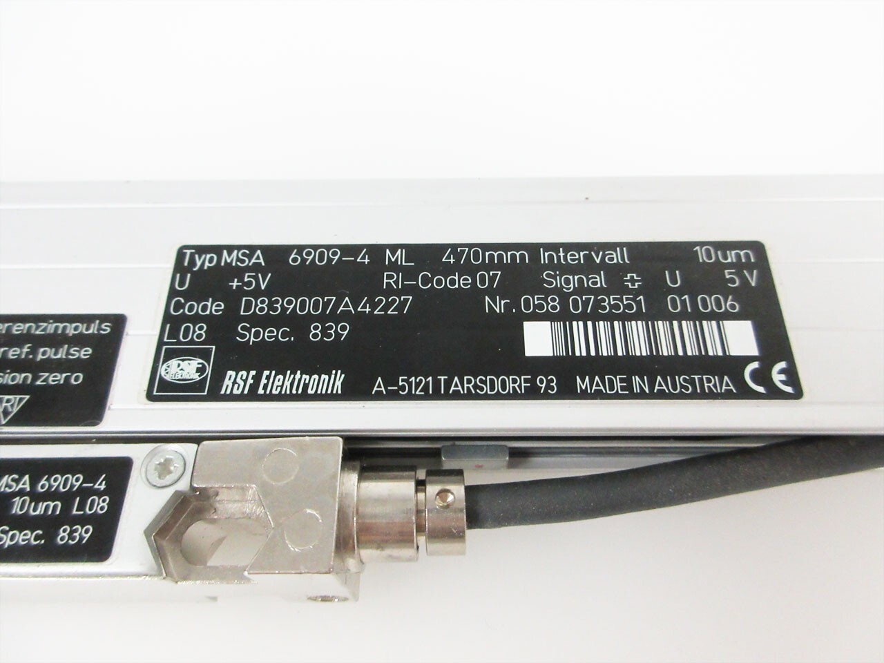 RSF ELEKTRONIK MSA 6909-4 ML 470mm SEALED LINEAR ENCODER 10 um 470 mm