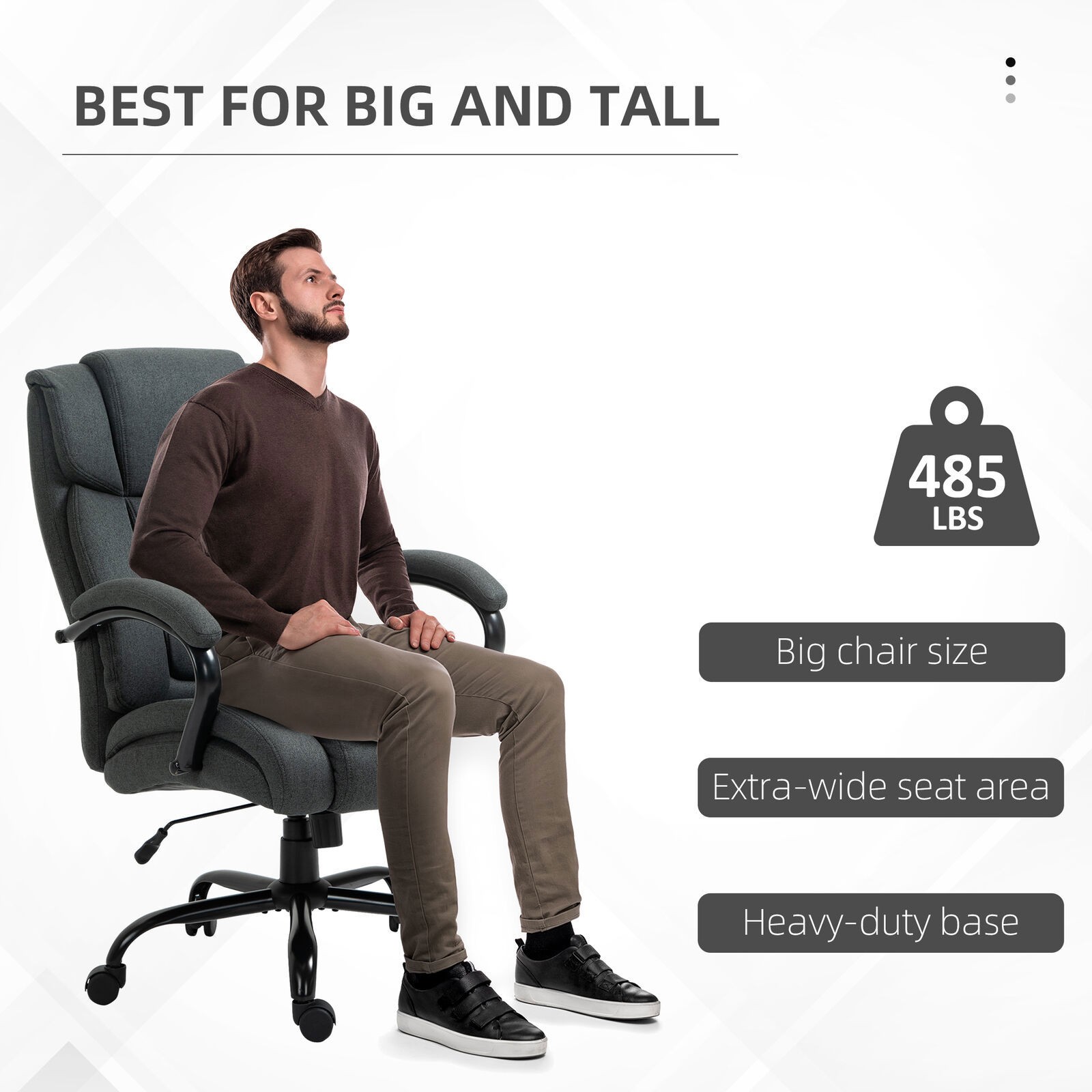 High Back Computer Office Chair Task Ergonomic Reclining Armchair 485lb Capacity