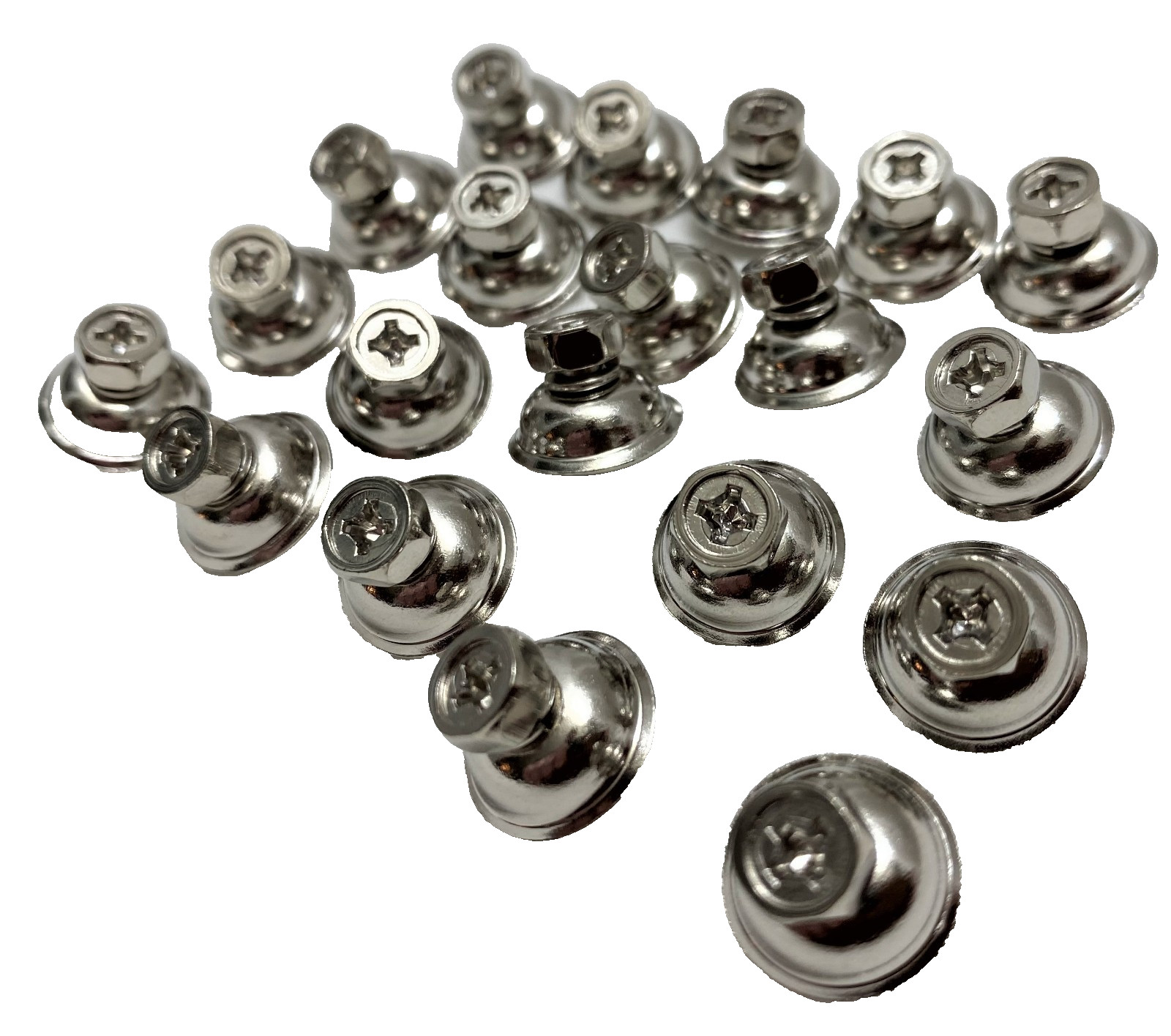 20 Metal Shell Drum Lug Screws Chrome M4