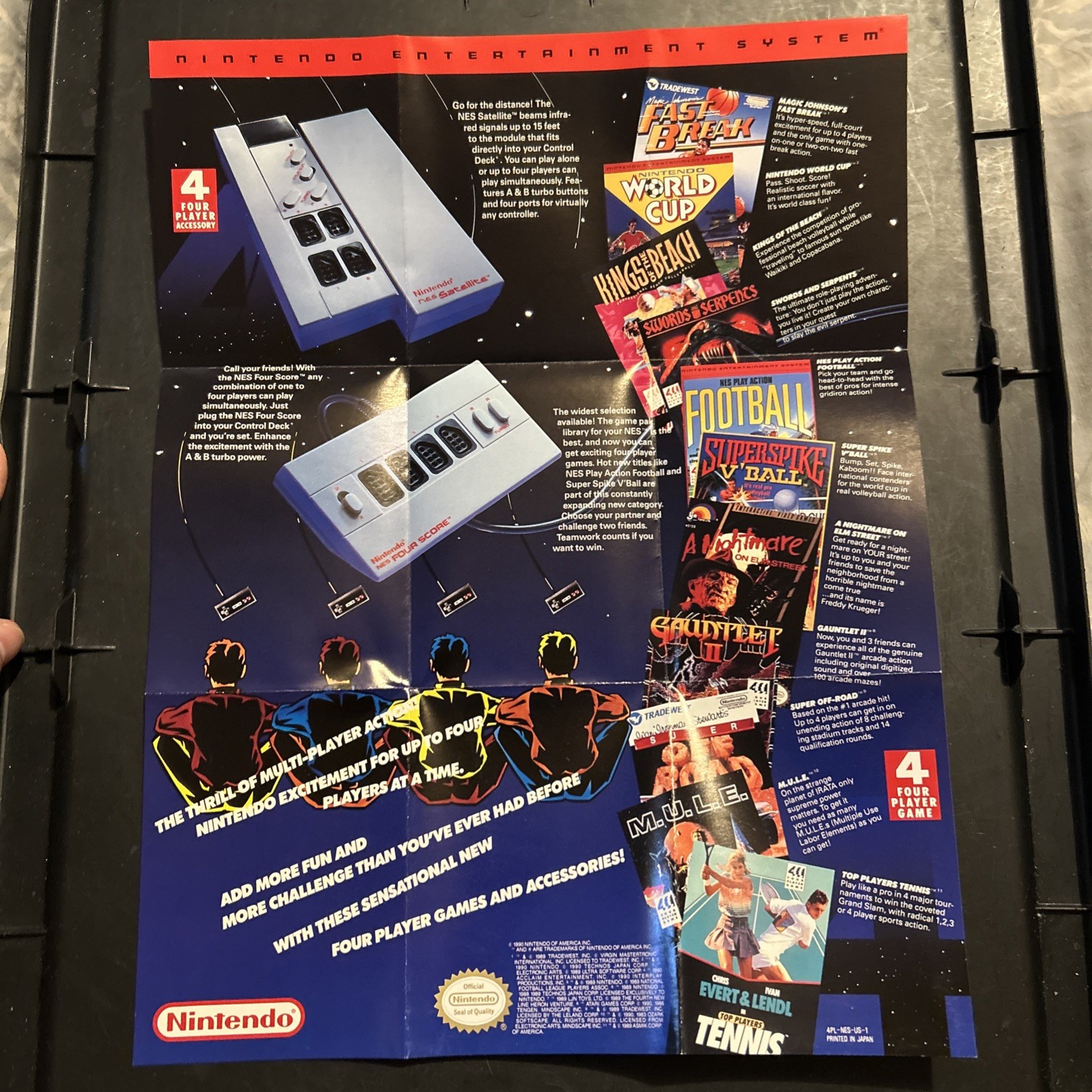 Nintendo Poster - Four Player 4PL NES US 1 NES Authentic - New