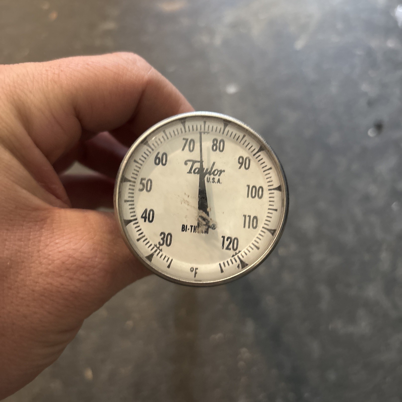 Vintage TAYLOR BI-THERM THERMOMETER  5" Stem w/ Sleeve  30- 120