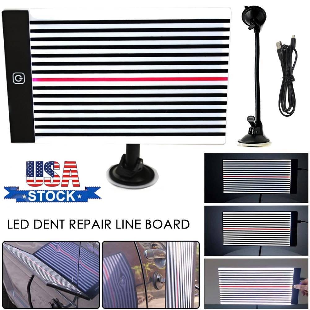 P DR Paintless Dent Repair Removal LED Line Board Light Scratch Reflector Tool
