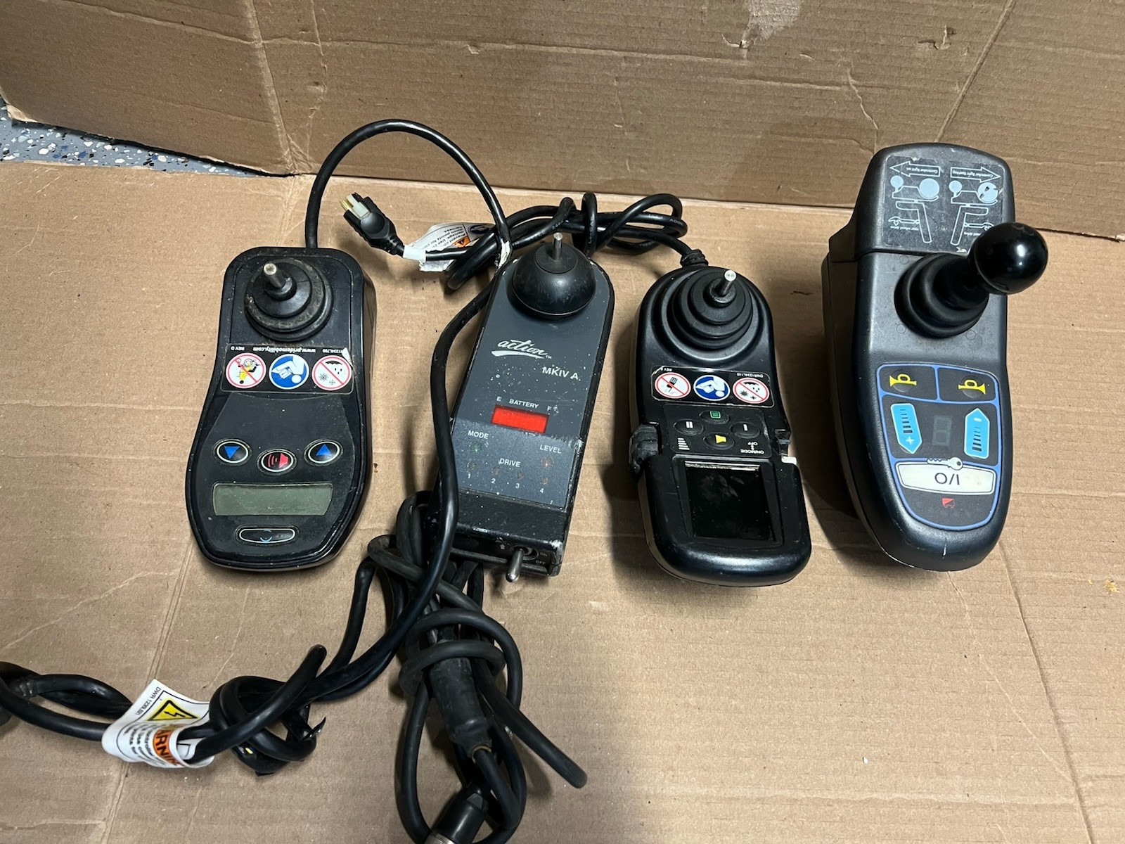 Power Wheelchair Joystick Mixed Lot Of 4 - AS IS FOR PARTS OR REPAIRS