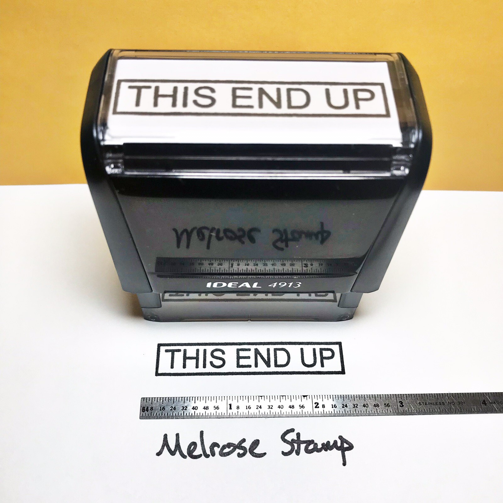 This End Up Rubber Stamp Black Ink Self Inking Ideal 4913