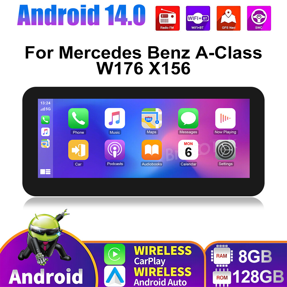Android 14 Car Stereo Mercedes Benz A Class W176 X156 Car Radio 10.25" 8+128GB