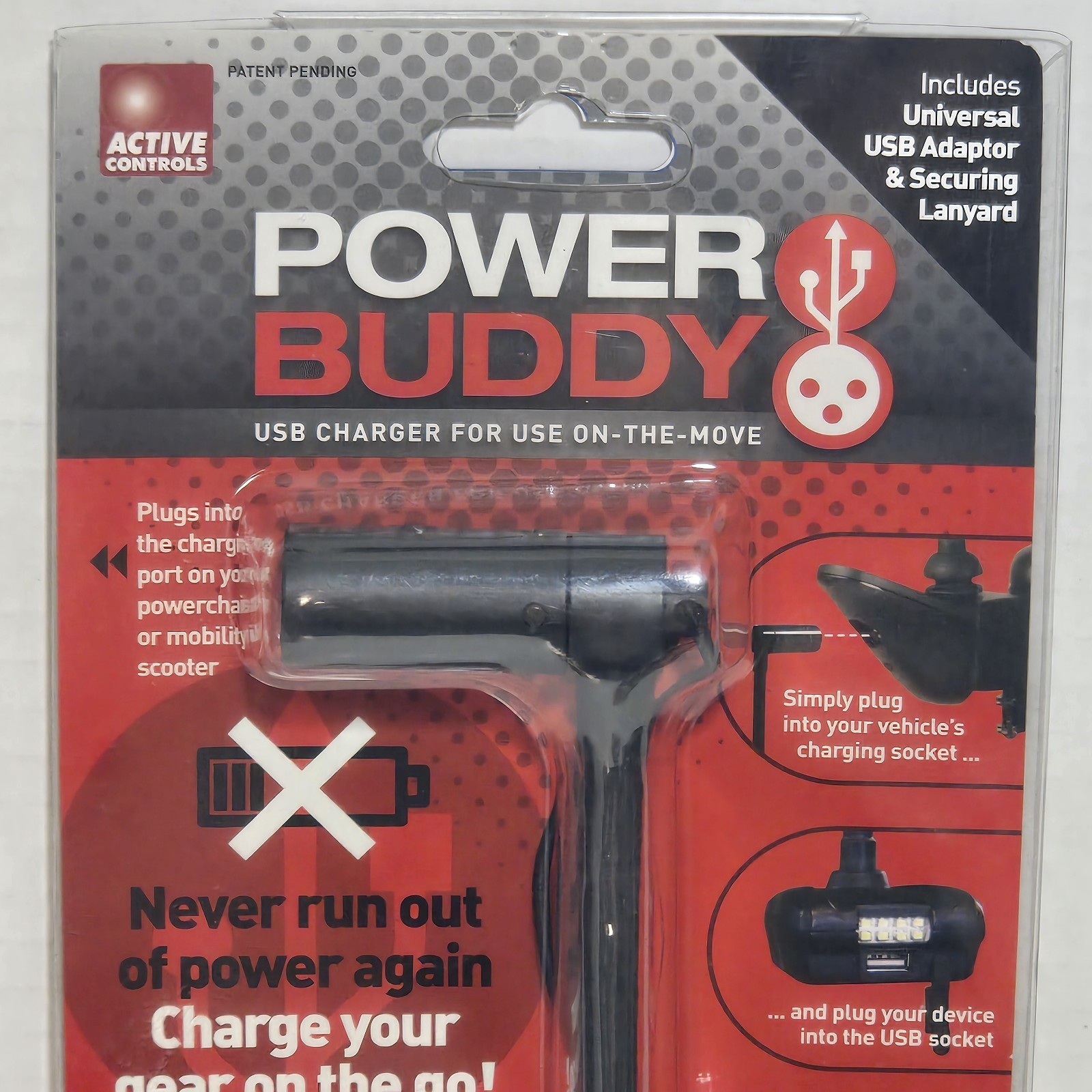 Active Controls Power Buddy - USB Charger and Guide Light for Powered Mobility