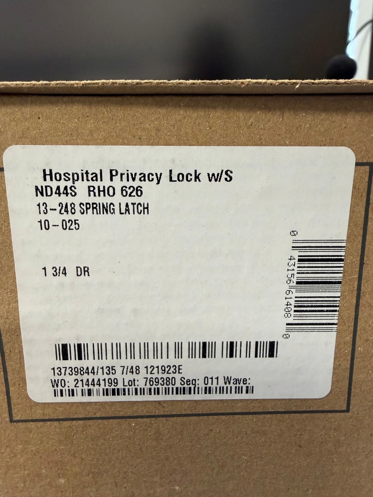 Schlage Hospital Privacy Lock w/S ND 44S RHO 626