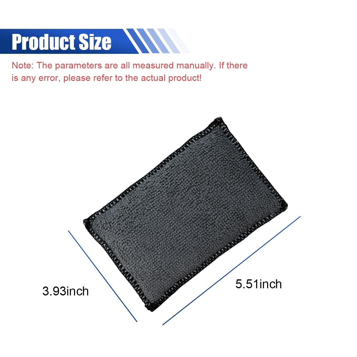 3PCS Car Interior Scrubbing Sponges, 5.5"×3.9" Microfiber Auto Cleaning