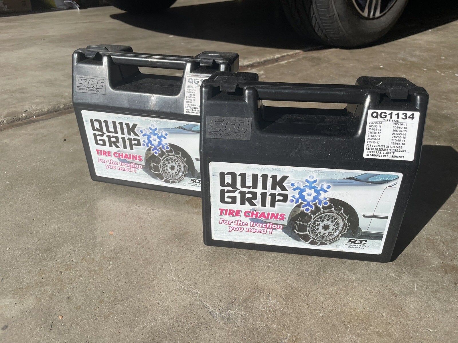 SCC QG1134 Quik Grip Type PL Passenger Vehicle Tire Traction Chain - Set of 2