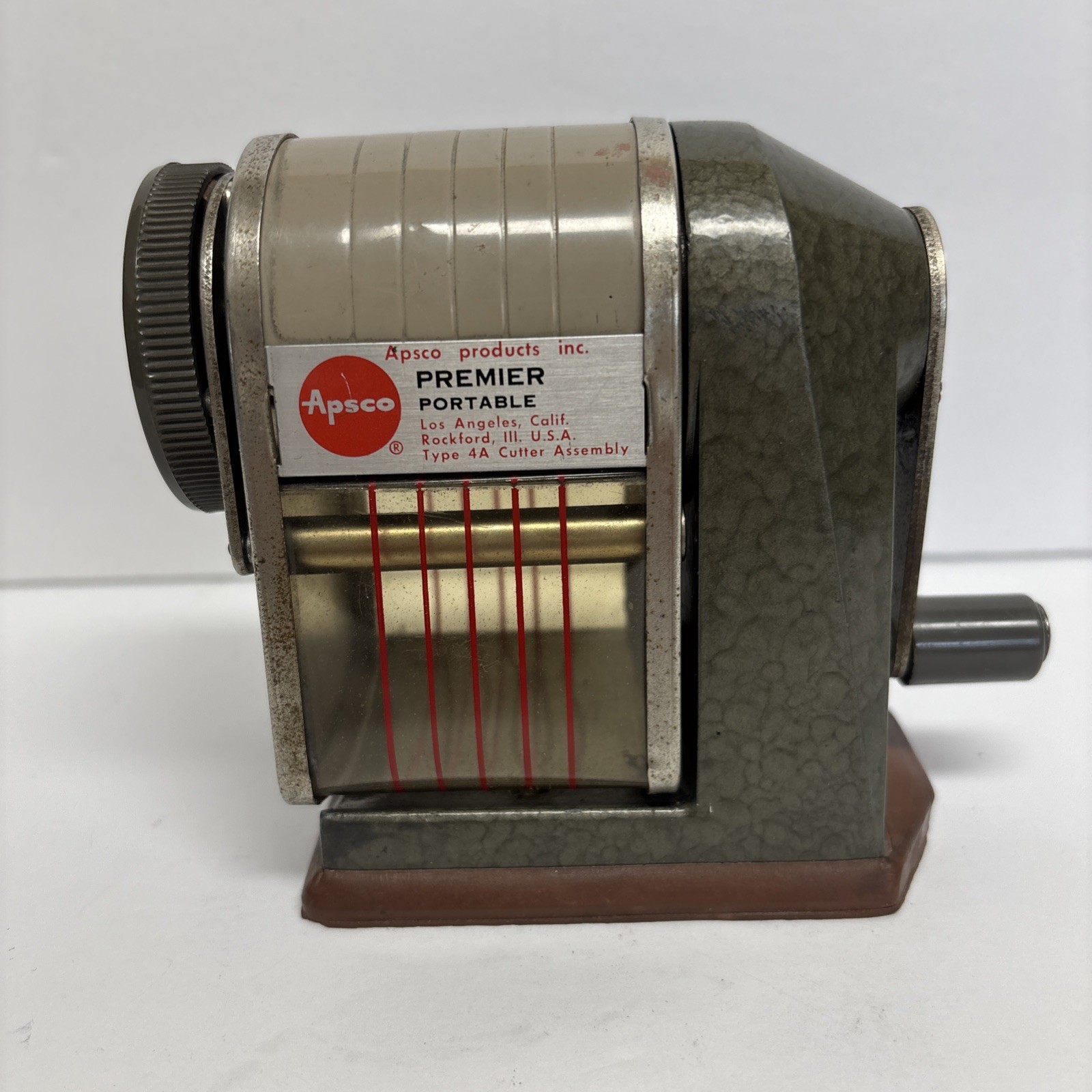 Vintage Apsco Products Premier Portable Pencil Sharpener 4A Self Feed