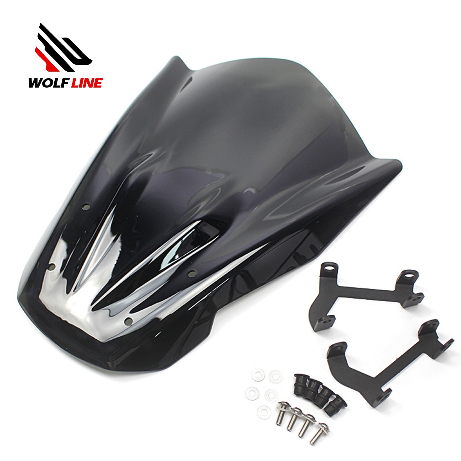 WOLFLINE Windshield with Mounting Bracket for Yamaha MT-07 FZ-07 2013-2017