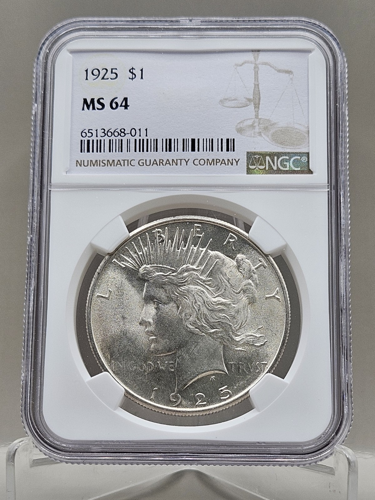 1925 Peace Silver Dollar NGC MS 64