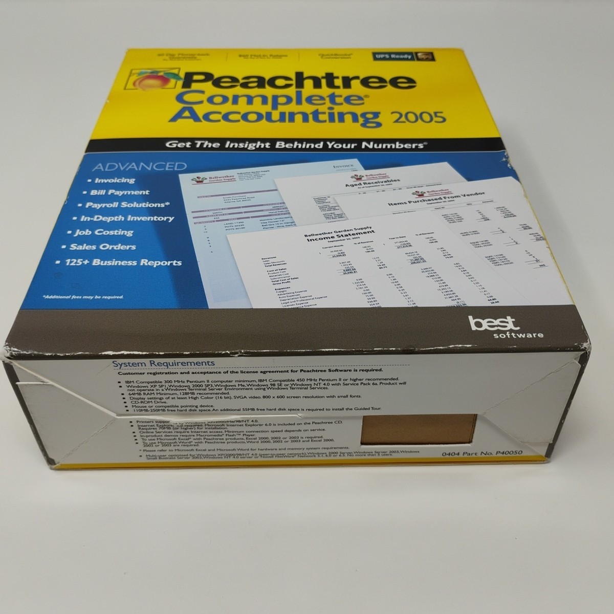 Peachtree Complete Accounting Software 2005 PC Big Box CD-ROM with Serial Number