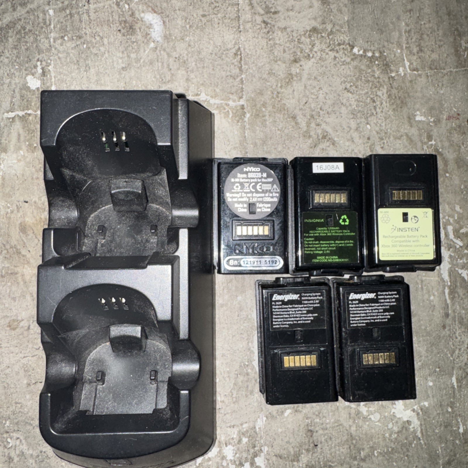Xbox 360 Rechargeable Battery Lot Microsoft Energizer Nyko PowerPak Untested