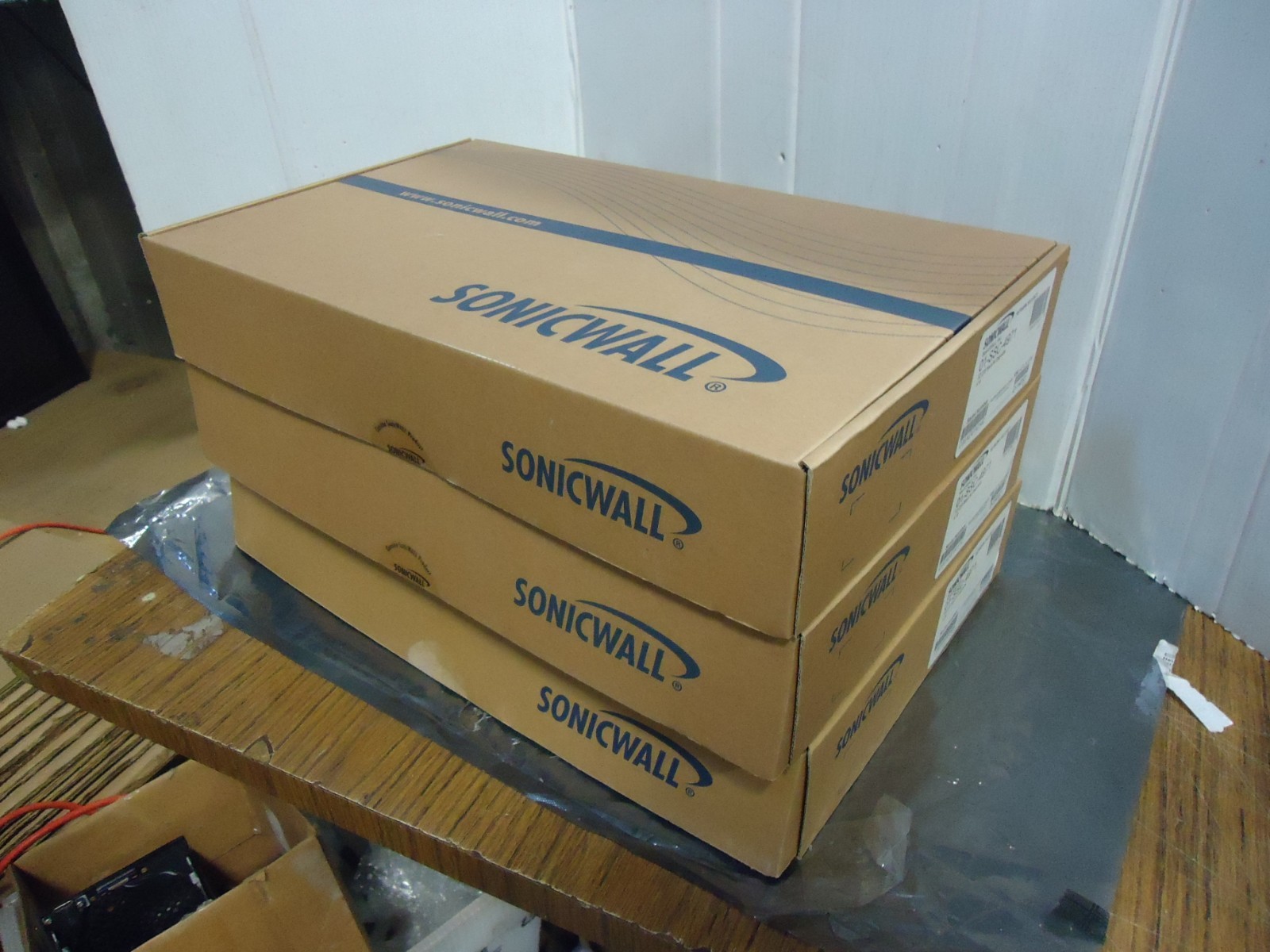 Lot of 3 Sonicwall TZ 215 Firewall Appliances 1 Sealed, 2 Open Box