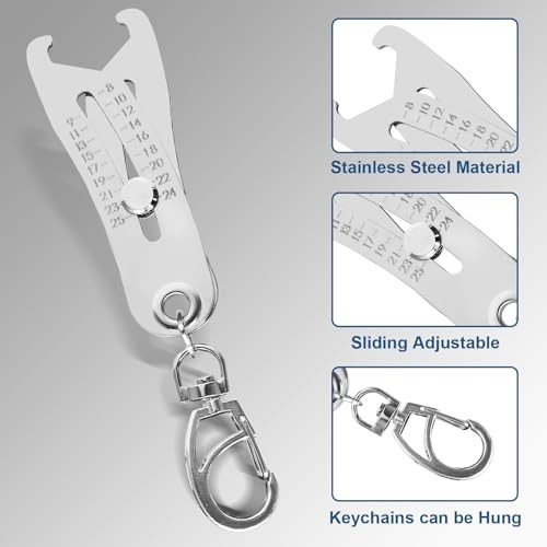 Pcs Bolt Size Finder Tool, Portable Keychain Bolt and Nut Thread Size 2