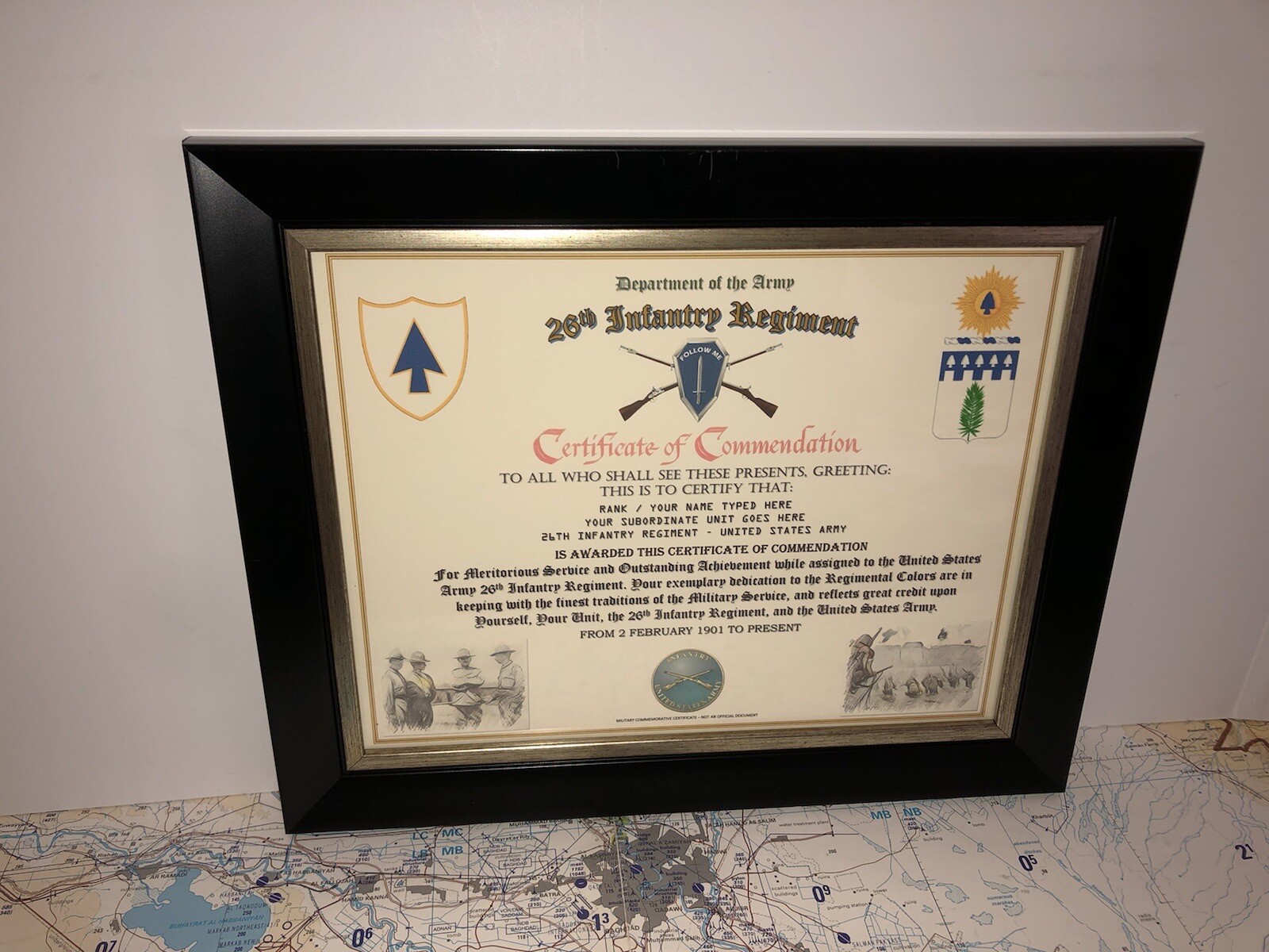 26TH INFANTRY REGIMENT / COMMEMORATIVE - CERTIFICATE OF COMMENDATION