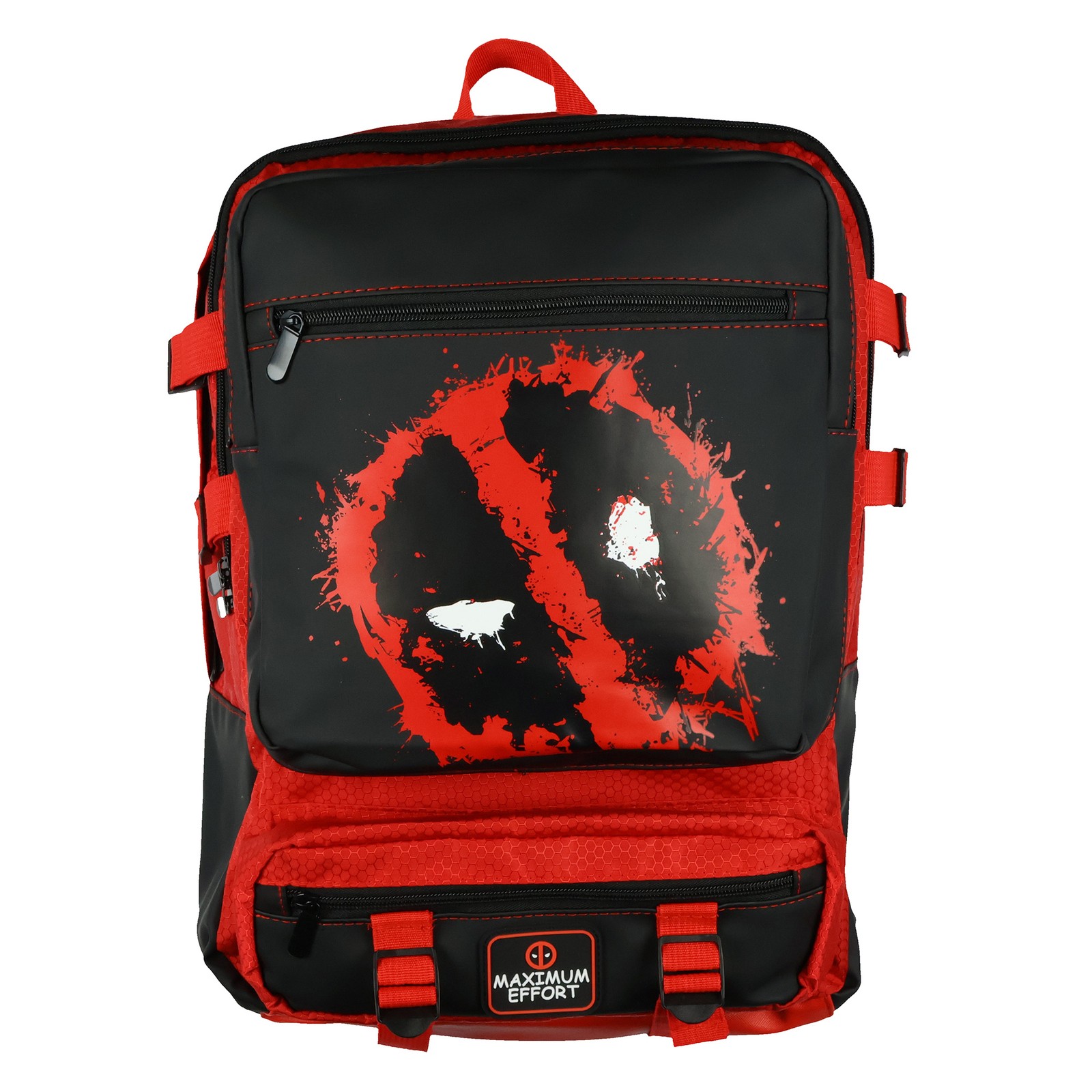 Marvel Deadpool Backpack Maximum Effort Built-Up Utility Laptop Sleeve Book Bag