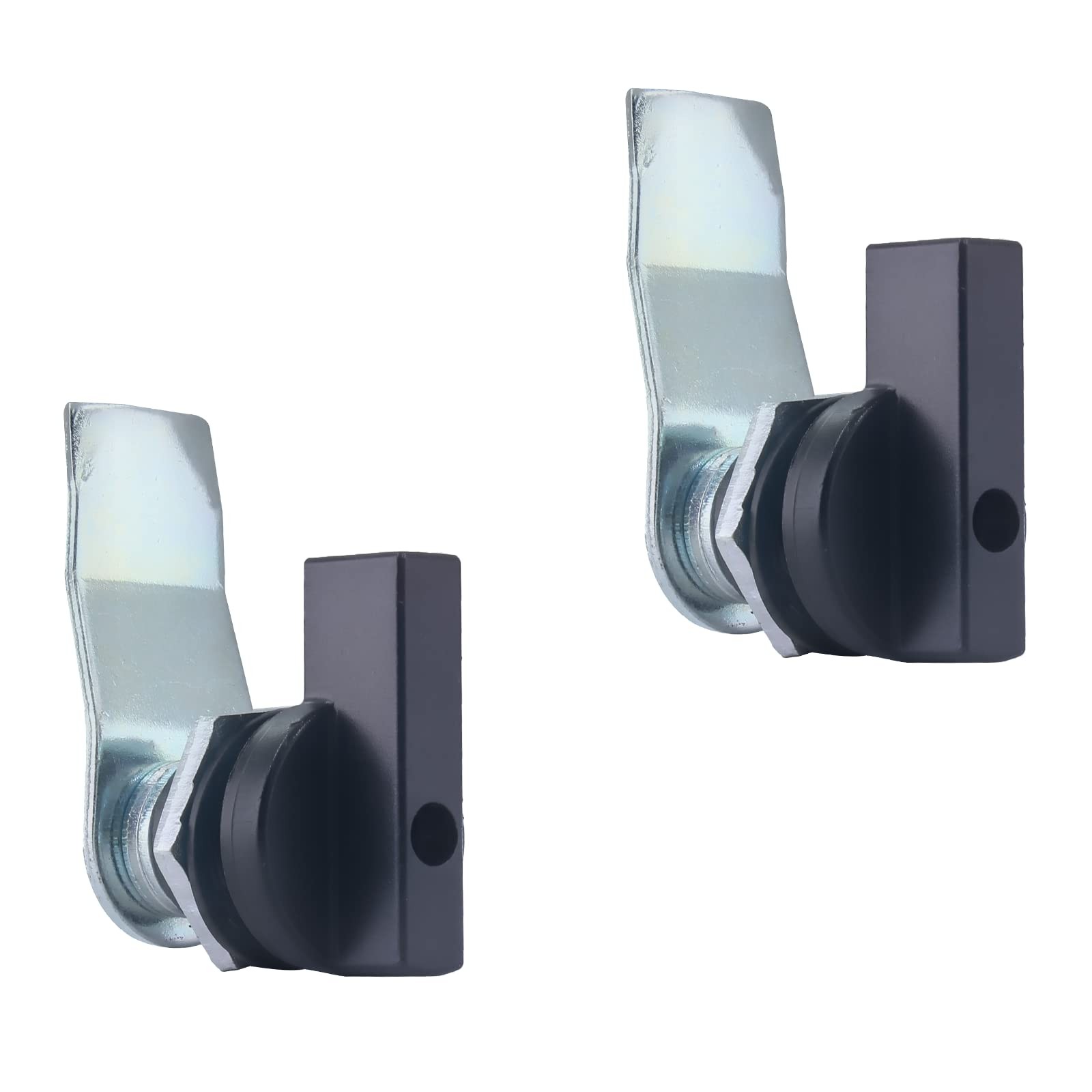 2Pcs Black Thumb Operated Offset Cam Cabinet Locks