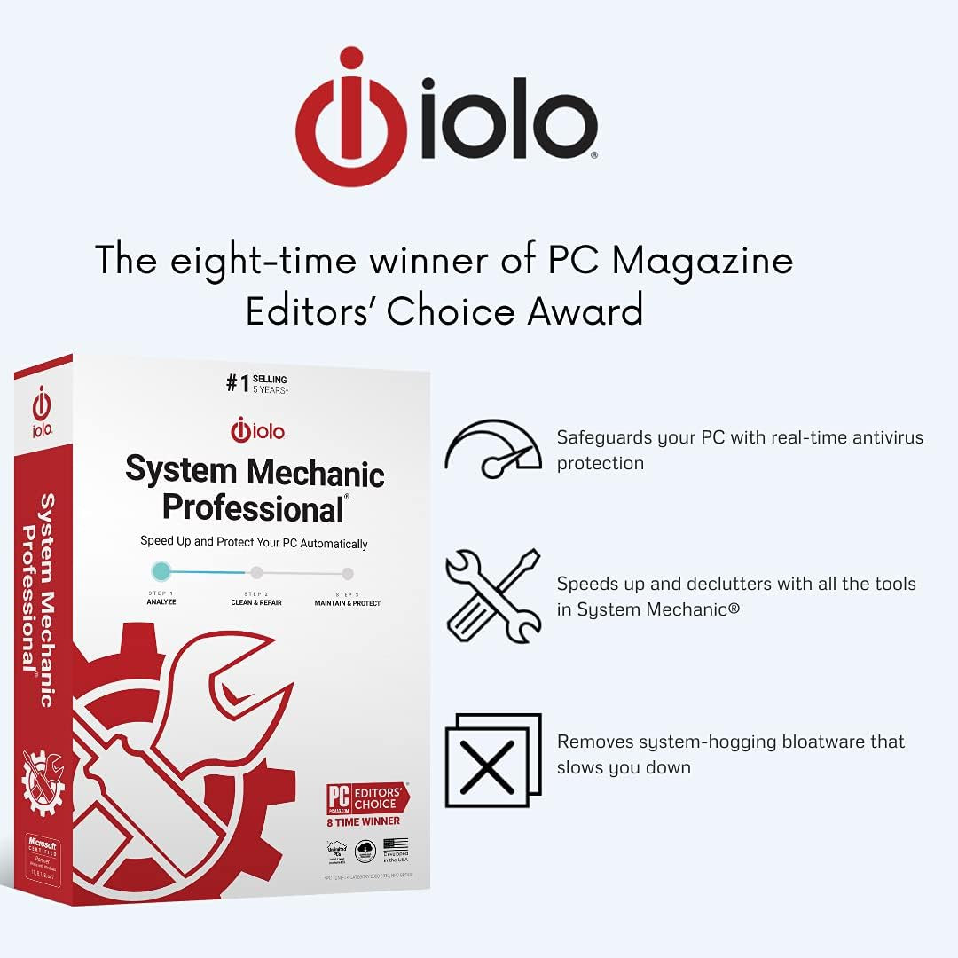 - System Mechanic Pro, Computer Cleaner for Windows, Blocks Viruses and Spyware,