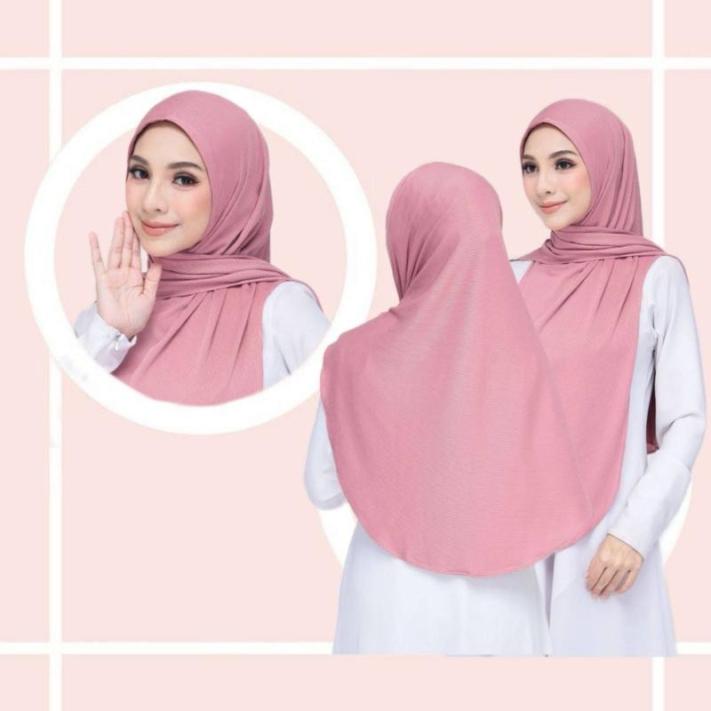 Instant Jersey Ribbed Shawl Hijab for Everyday Wear fashionable muslim Colorful