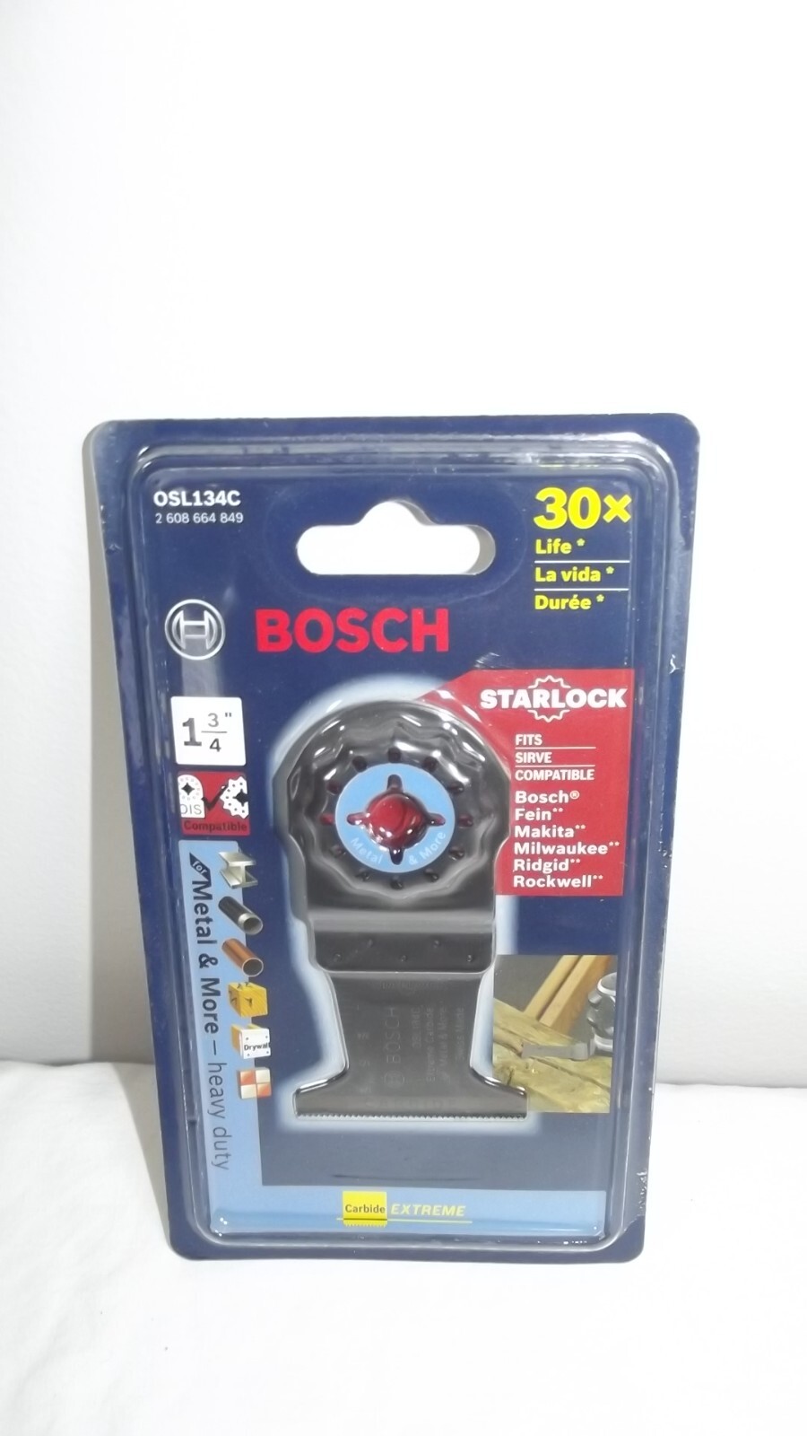 Bosch Genuine OEM 1-3/4in Starlock Carbide Plunge Cut Blade, OSL134C H22