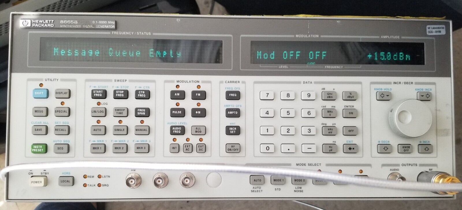 HP8665B RF Generator 6 GHz NO ERRORS!!! Options 001/010 AM/FM/Phase/Pulse/Sweep
