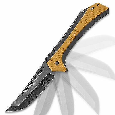 12" Huge Assisted Opening Folding Pocket Knife Stonewashed with Pocket Clip