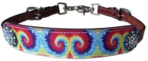 Showman Tie Dye Print Leather Wither Strap