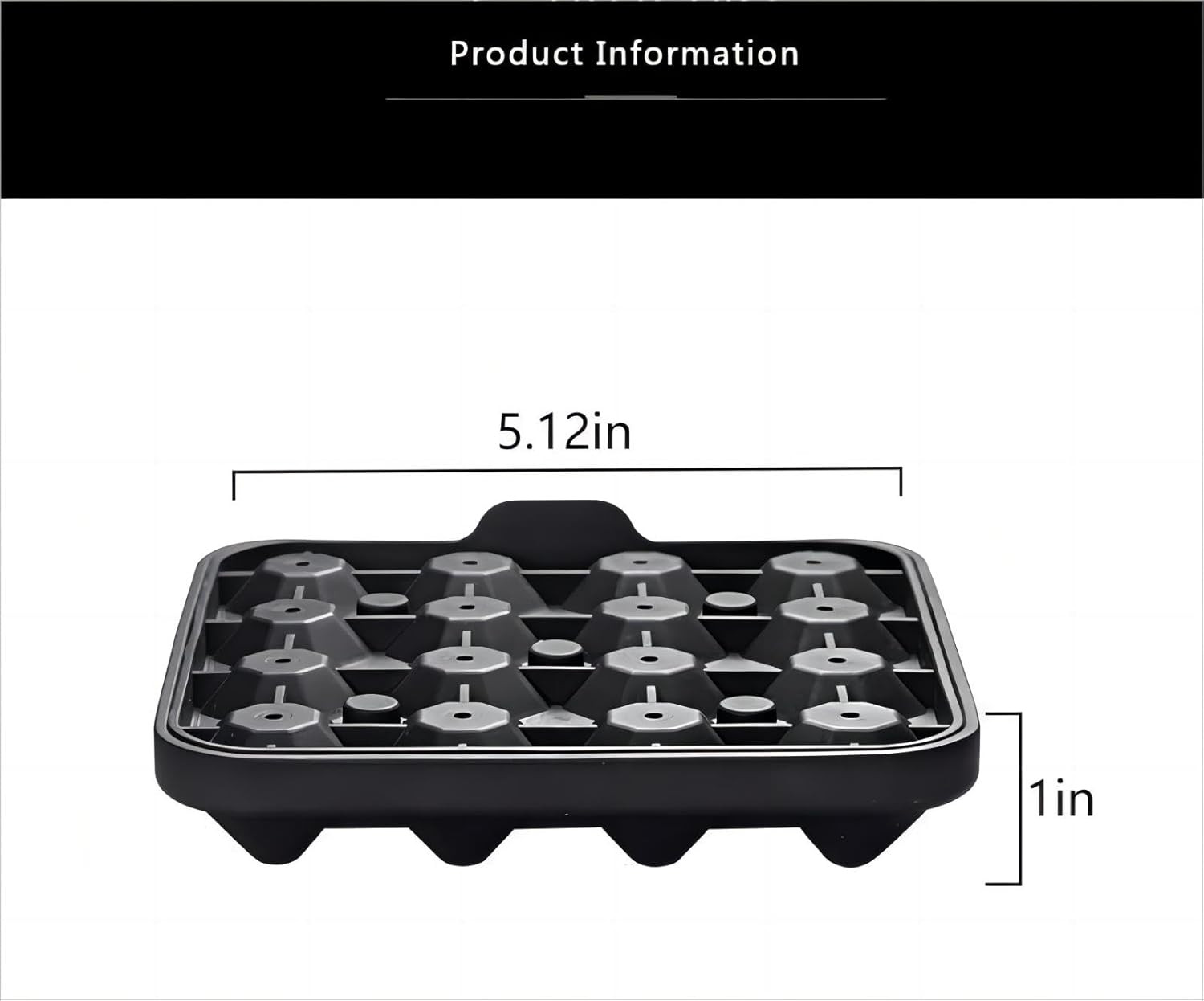 Tiny Diamond Ice Molds 2 Pack, Small Diamond-Shaped Silicone Ice Cube Trays 16 C
