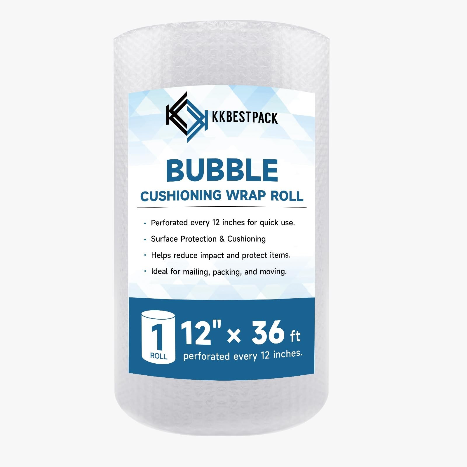KKBESTPACK Clear Packing Wrap 6 Rolls 12 in x 36 ft