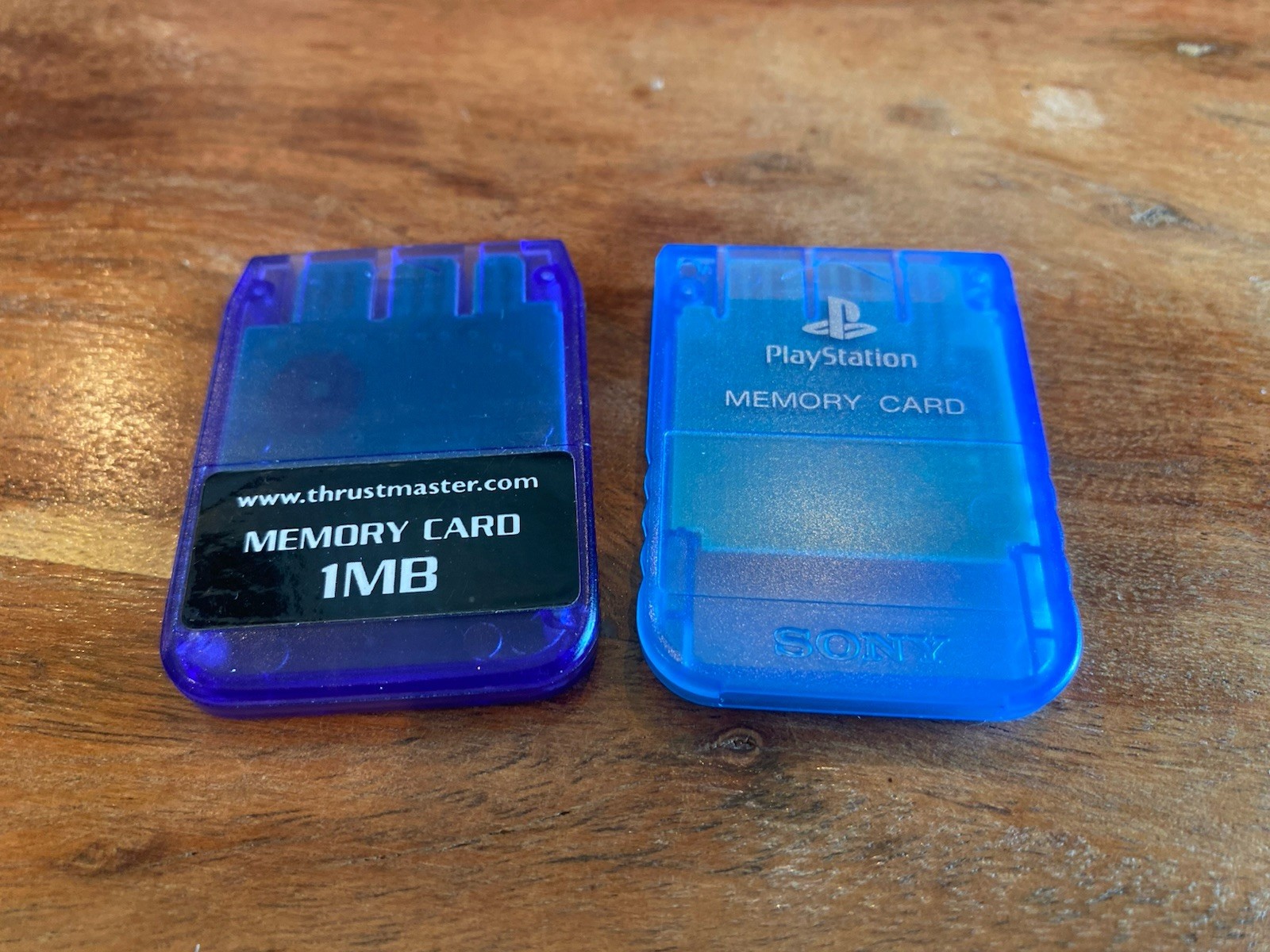 OEM Sony Playstation 1 PS1 PSOne Blue Memory Card & Purple 1MB Memory Card