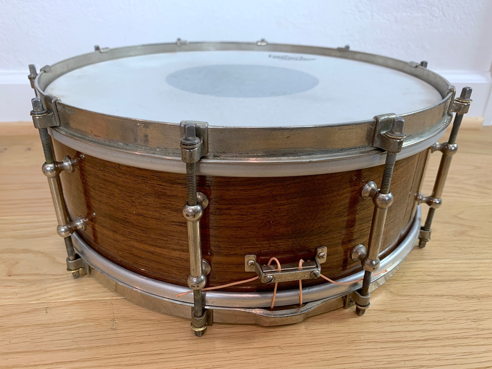 LUDWIG Professional Model 5x14 10-Lug Snare Drum Solid Walnut Shell 1920s Vtg