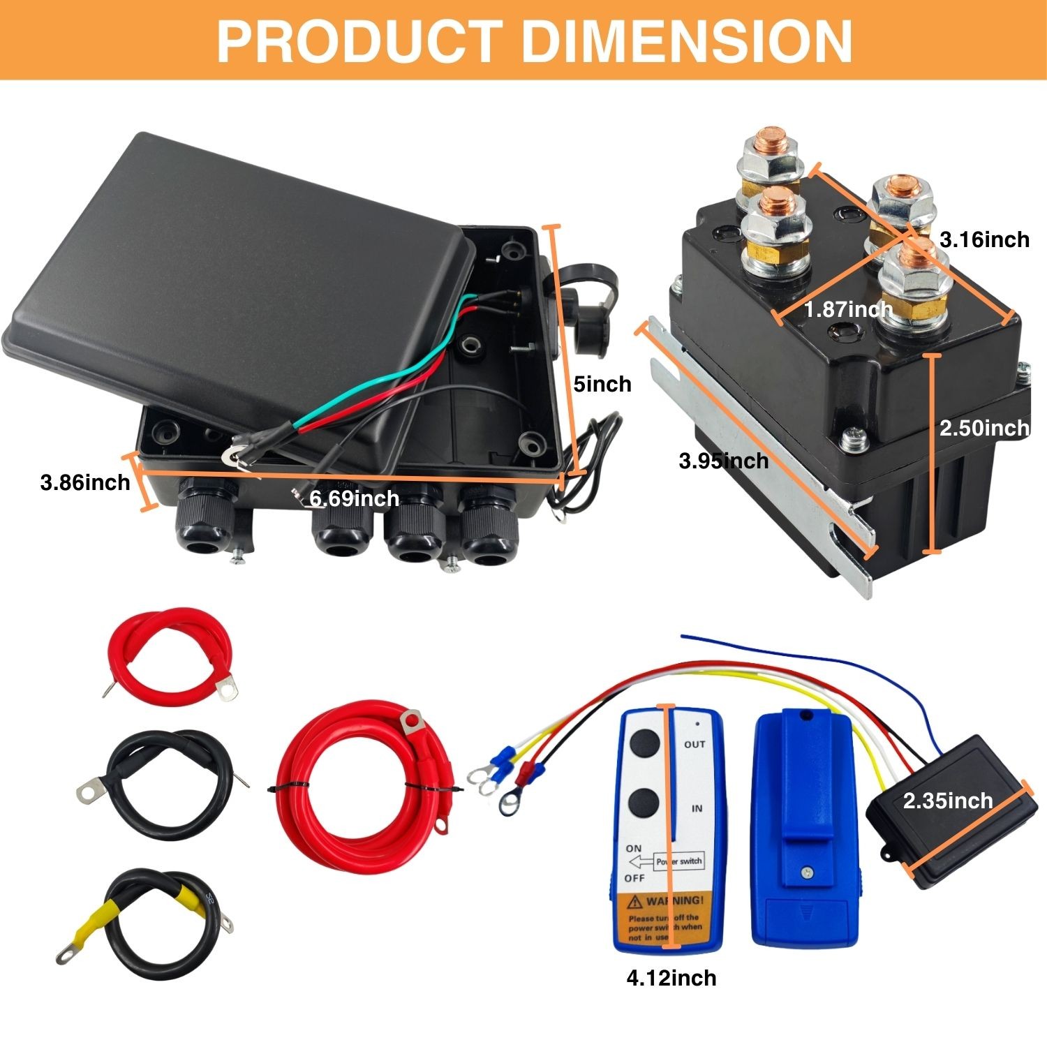 500A Winch Solenoid Relay & Control Box Wireless Remote Controllers 8000-20000lb