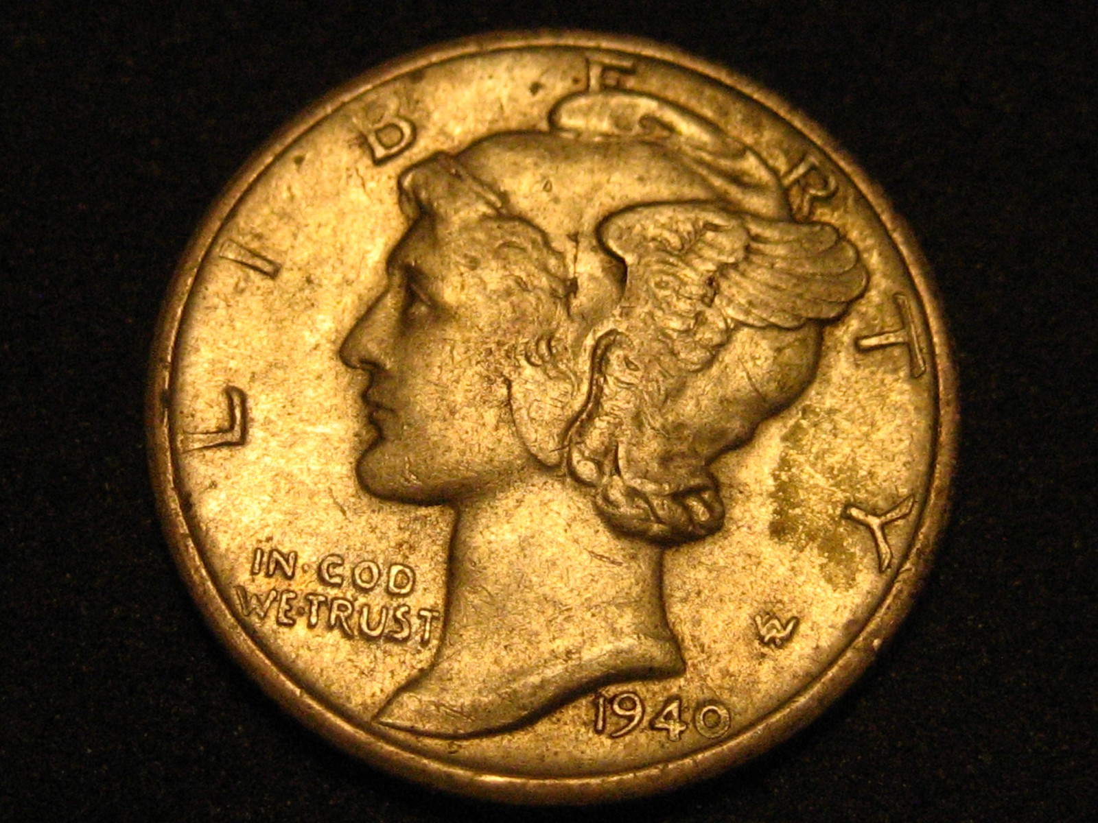 1940-S 90% Silver Mercury Head Dime AU ^^^^^^