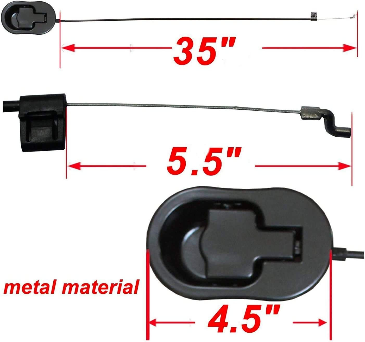 Universal Black Metal Recliner Replacement Parts Pull Handle for Sofa with Cable