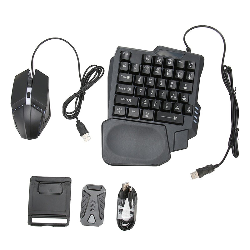 4-in-1 Mobile Game Accessory Pack Game Controller Keyboard Mouse Converter Combo