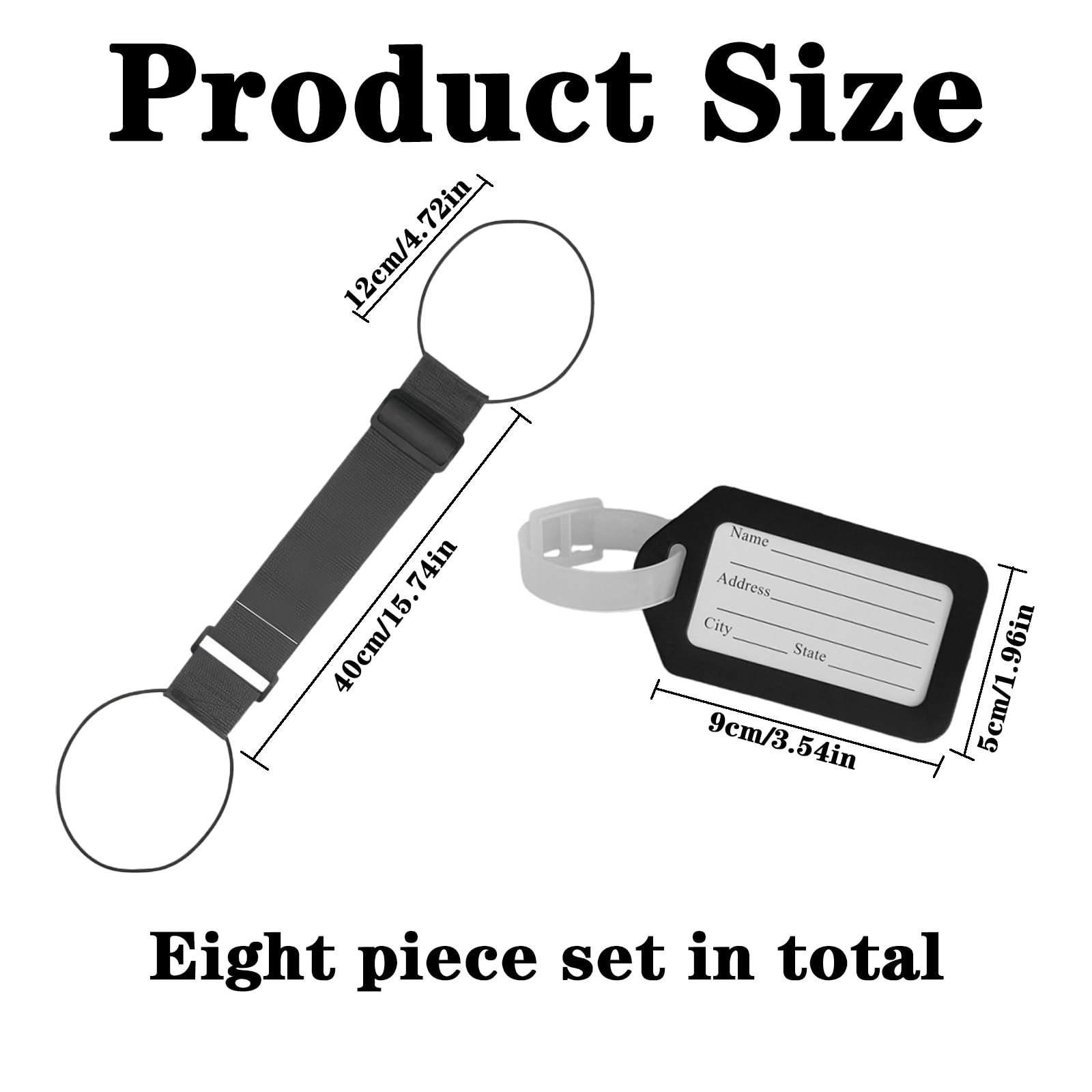4 PCS Adjustable Luggage Connector Straps, Secure Multiple Suitcases with Tra...