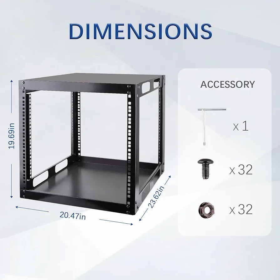 9U Open Frame Network Rack Free Standing Network Server Rack