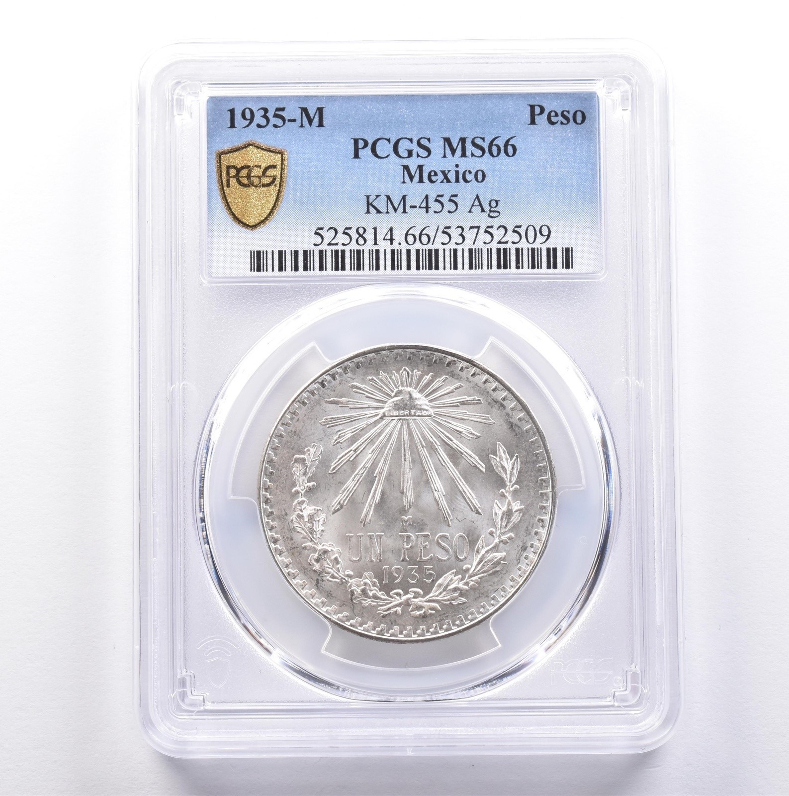 1935 M Mexico Peso Silver KM-455 MS66 PCGS *9067