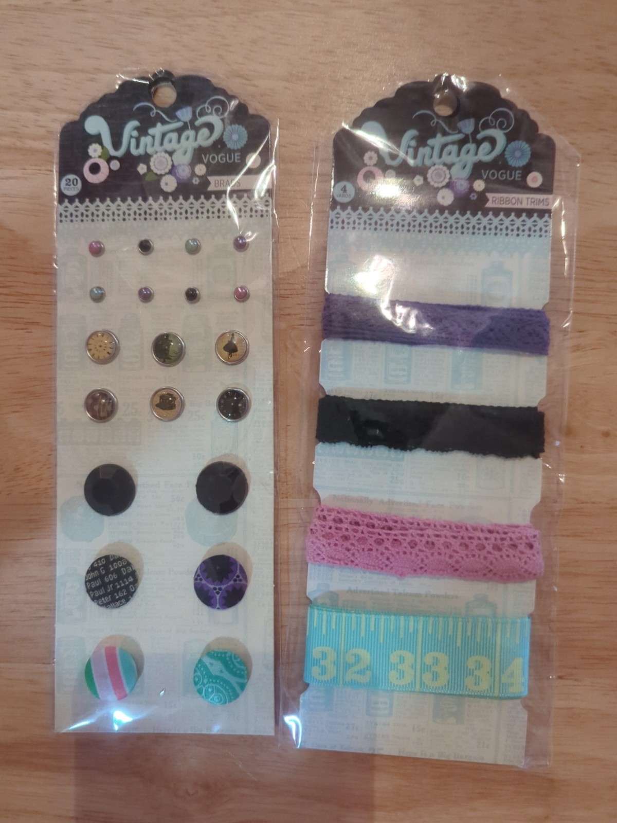 Pink Paislee "Vintage Vogue" 2-pack Embellishment Set