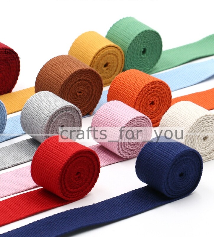 20MM-50MM Cotton Blended Webbing Strap Belt Colors DIY For Bag/Backpack/Craft