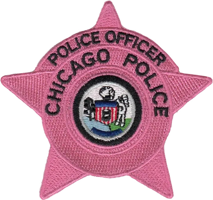 NOVELTY CHICAGO POLICE STAR PATCH: Police Officer - Pink Breast Cancer Awareness