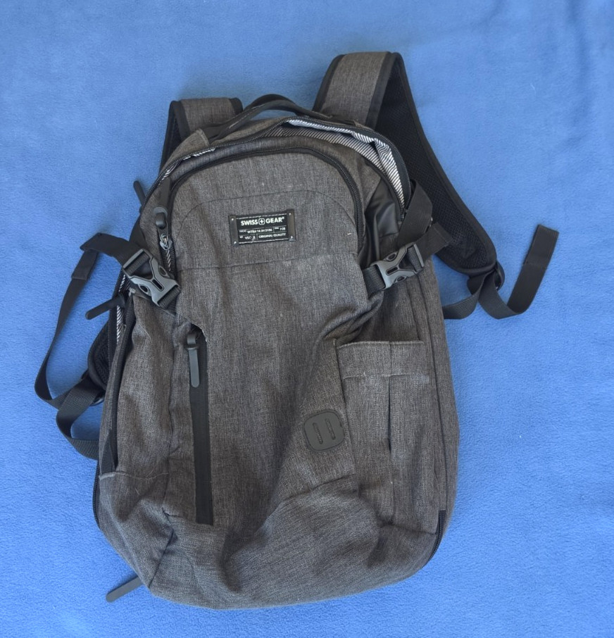 Swiss Gear Hybrid Backpack Luggage Gray Black WTRA-14-JH-3106 VSC-3 #H9282