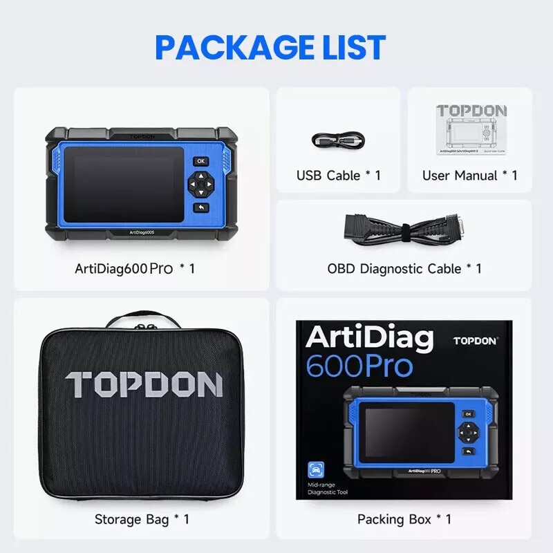 2026 TOPDON AD600 PRO All System Scanner Engine ABS SAS TPMS EPB Diagnostic Tool